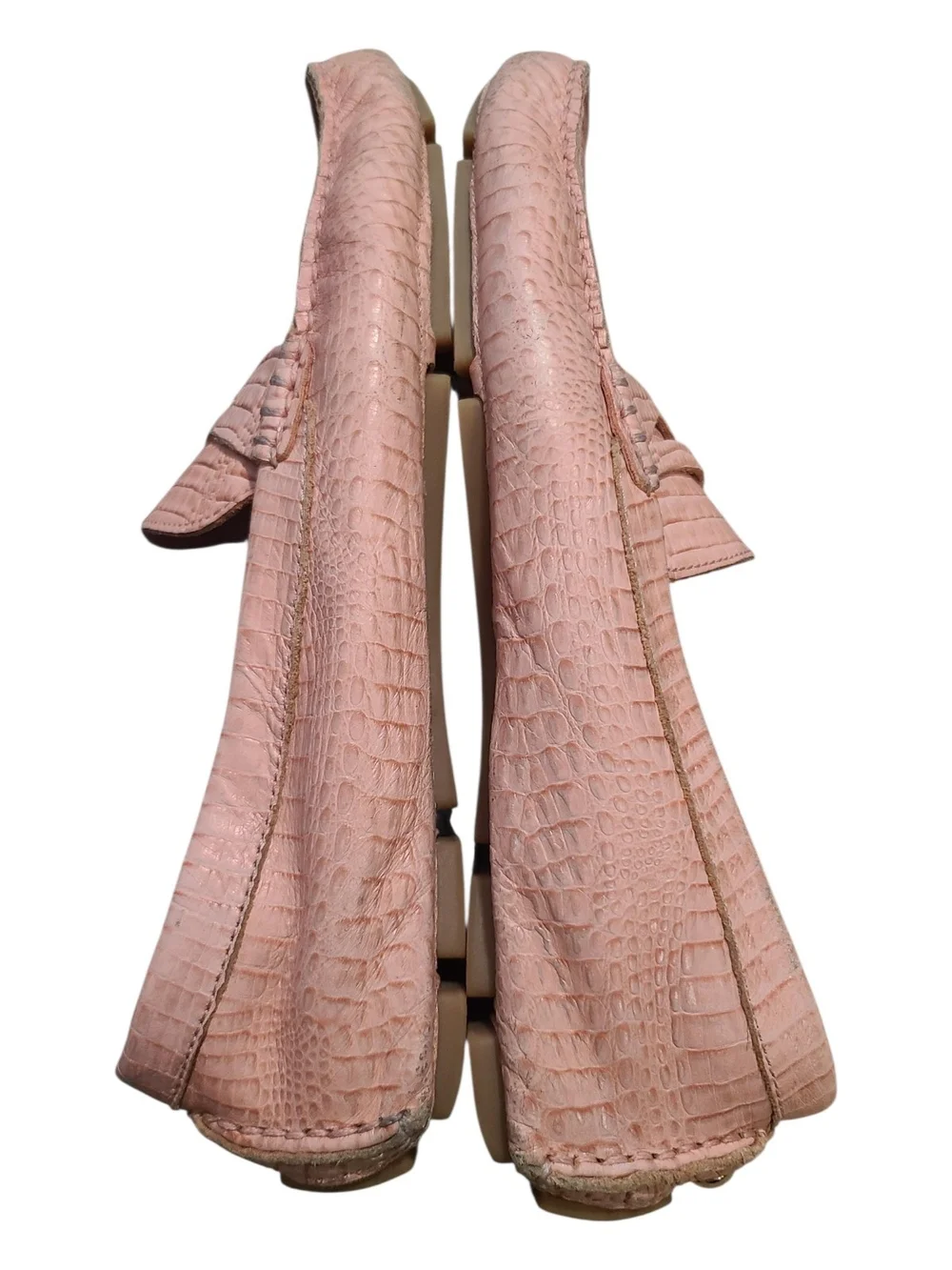 Cole Haan Blush Croc-Embossed Leather Penny Loafers